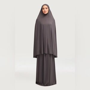Veiled L-XXL Skirt Jersey Cupro Prayer Skirt 0159 dark gray modest Maxi
